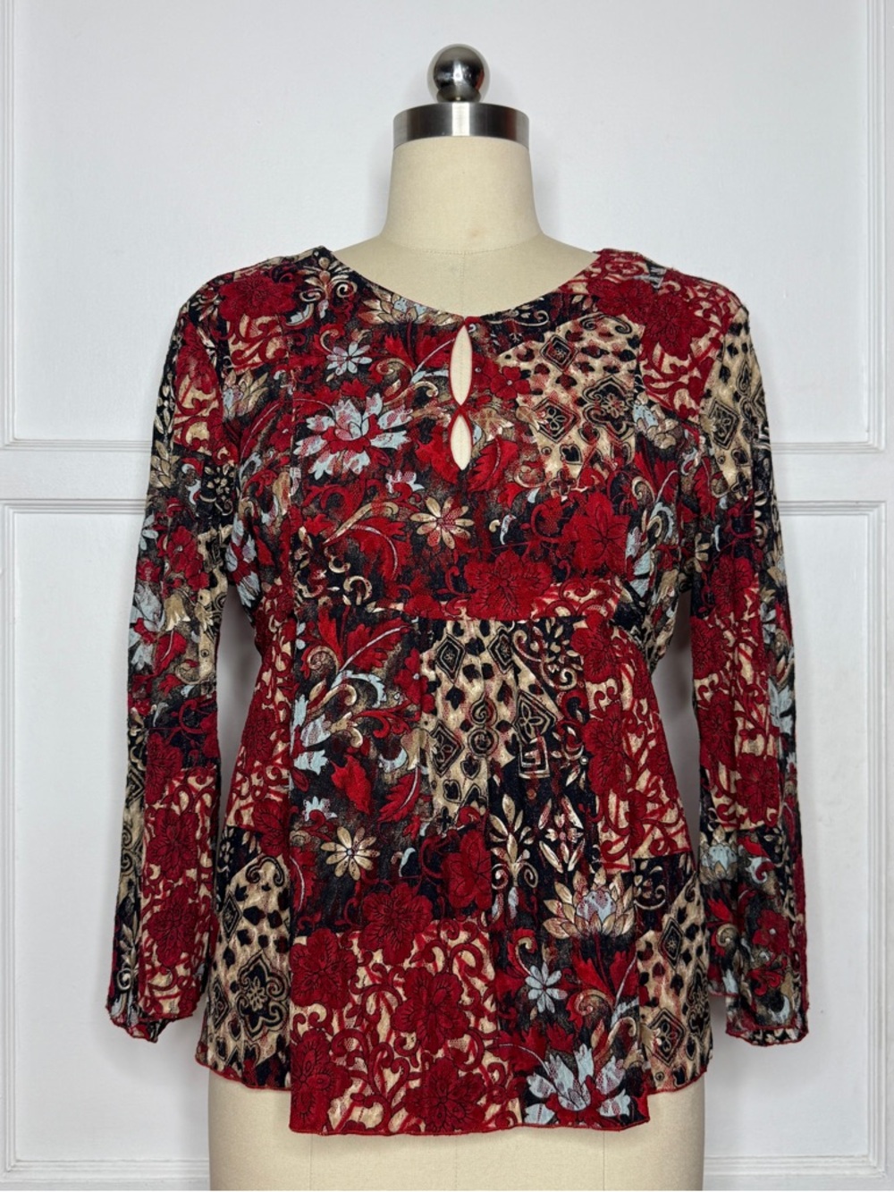INC lace print top